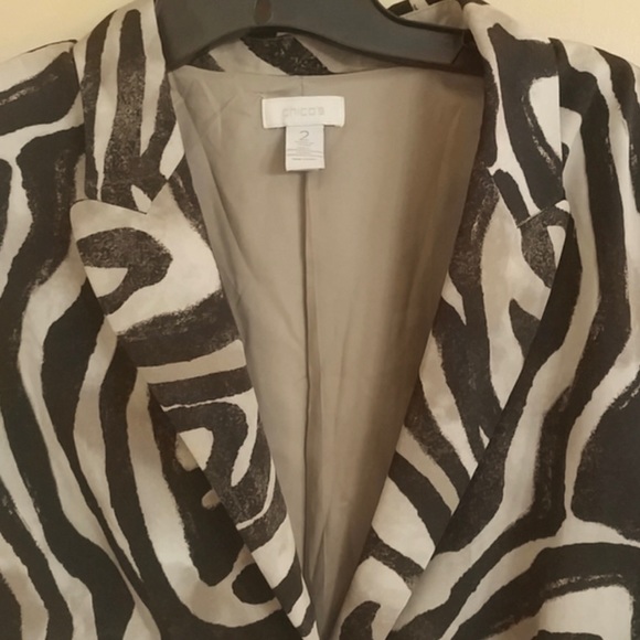 Chico’s 2 Animal Print Lined Blazer Jacket L 12 - Picture 6 of 7